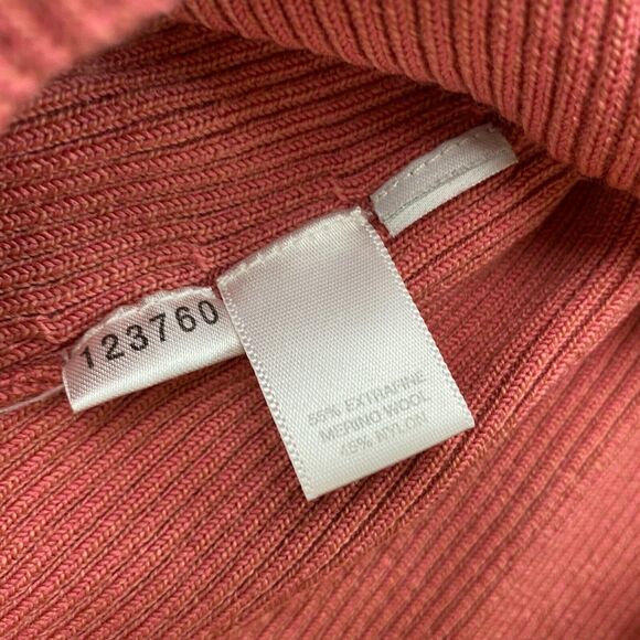 Ann Taylor LOFT Merino Wool Blend Sweater Womens Small Pink Sexy Turtleneck Y2K - Picture 10 of 12